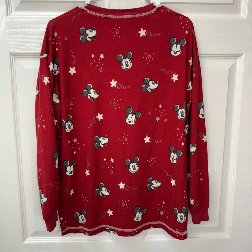Disney Red Mickey Mouse Long Sleeve Sleep Top Size XS - Picture 4 of 4